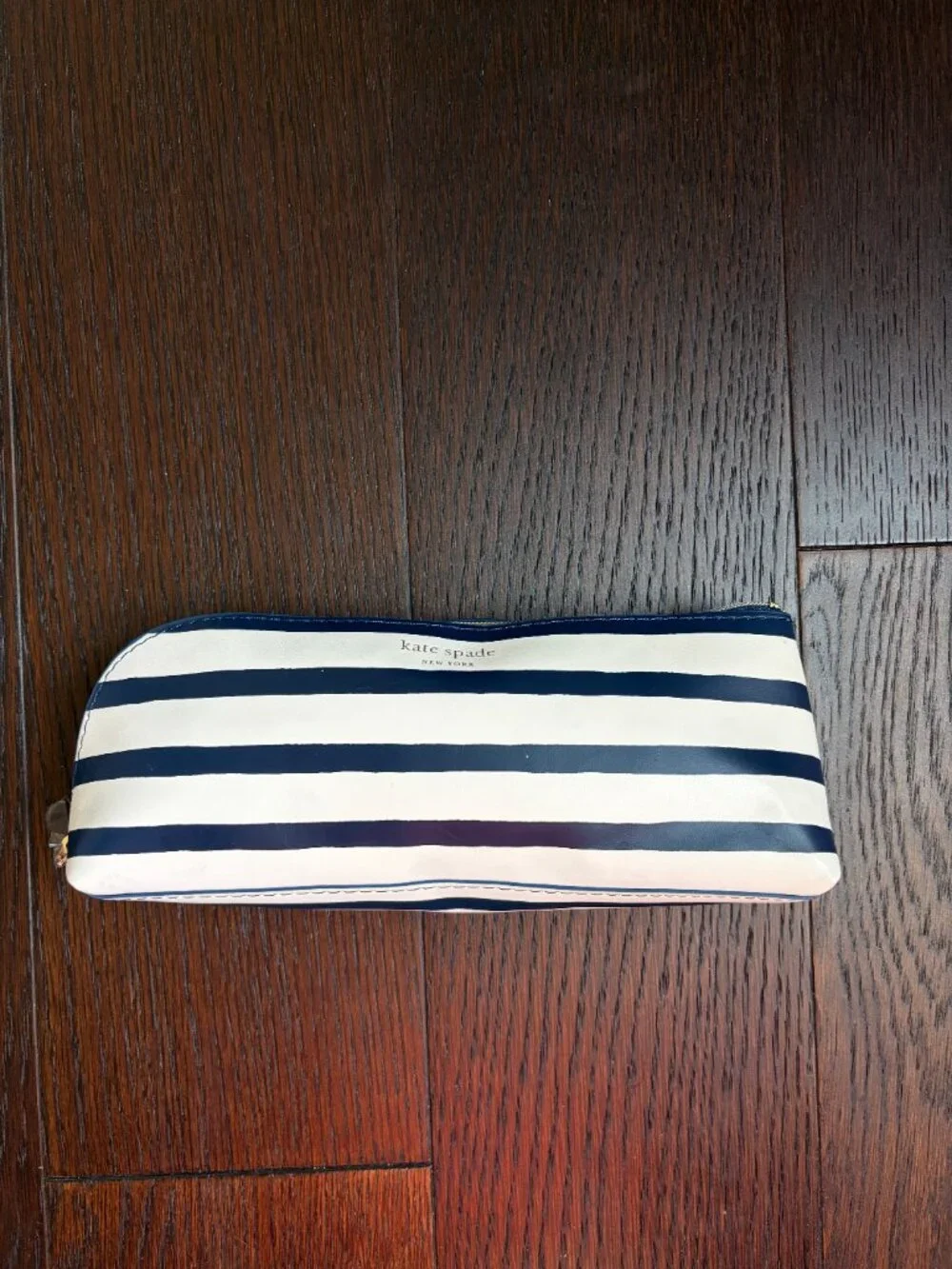 kate spade Painted Stripe Pencil Case (Navy & White)